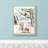Apple Trees & Cats, Louis Wain Canvas Afdruk (Insitu (Houten vloer))