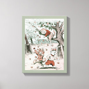 Apple Trees & Cats, Louis Wain Canvas Afdruk