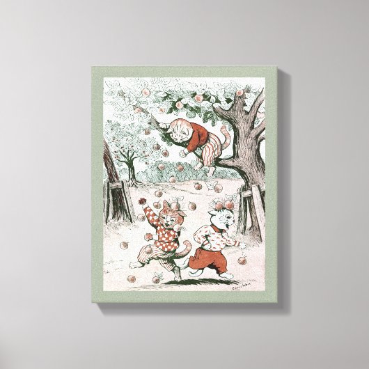 Apple Trees & Cats, Louis Wain Canvas Afdruk (Voorkant)