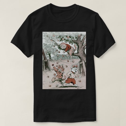 Apple Trees & Cats, Louis Wain T-shirt (Design voorkant)
