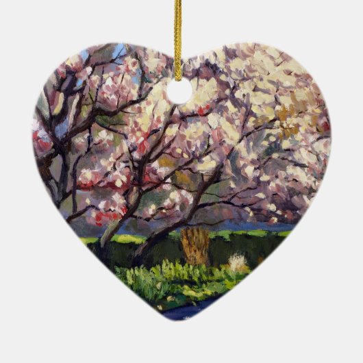 Apple Trees in Bloom Painting Keramisch Ornament (Achterkant)