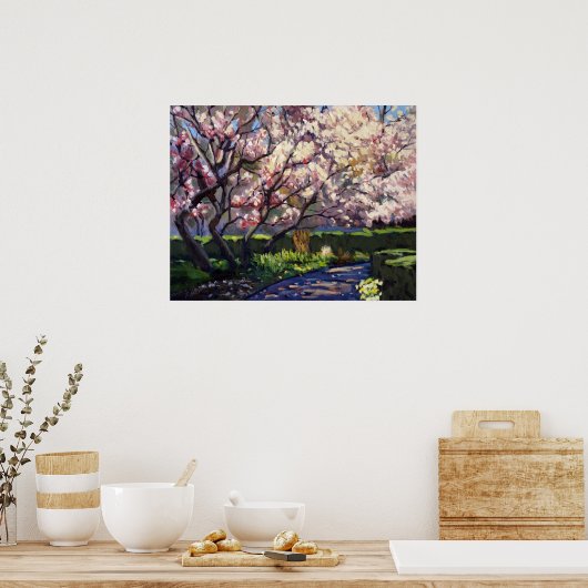 Apple Trees in Bloom Painting Poster (Keuken)