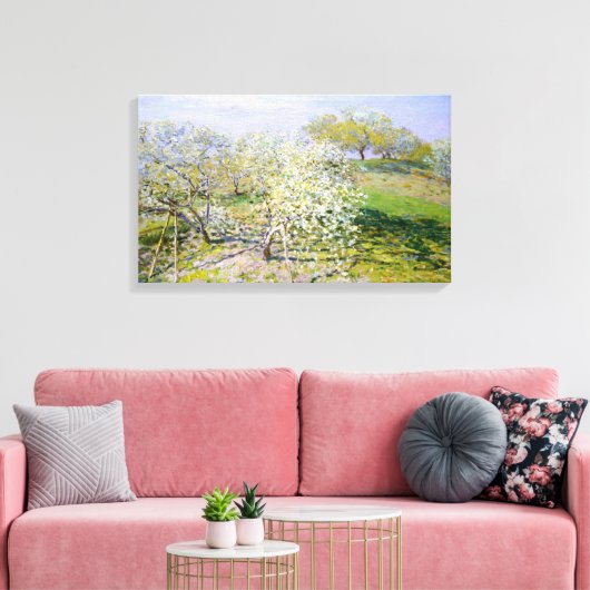 Apple Trees in Bloom (van Claude Monet) Canvas Afdruk (Insitu (Woonkamer))
