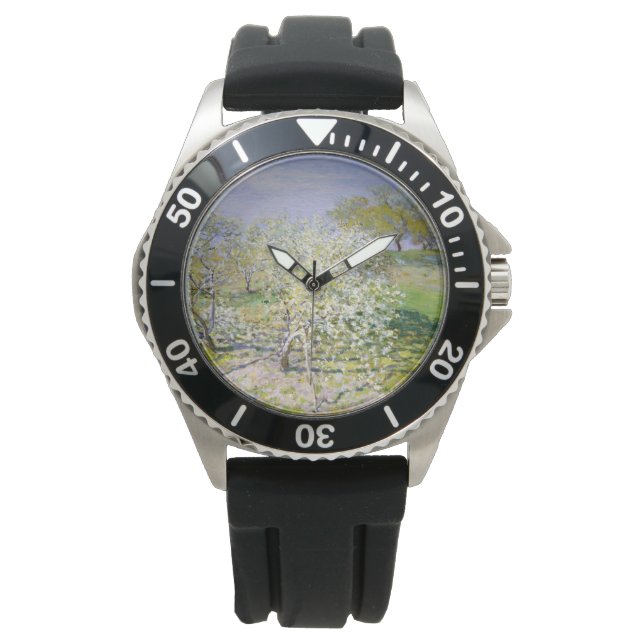 Apple Trees in Bloom (van Claude Monet) Horloge (Voorkant)