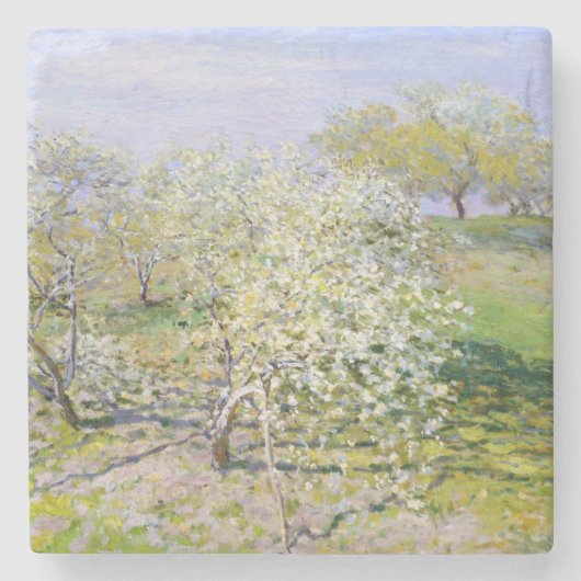 Apple Trees in Bloom (van Claude Monet) Stenen Onderzetter (Voorkant)
