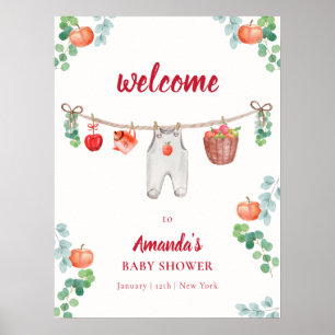 Apple Tuin Waslijn Baby Shower Welkom  Poster