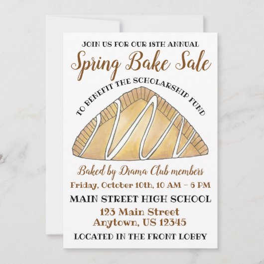 Apple Turnover Breakfast Pastry Bake Sale Brunch Kaart (Voorkant)