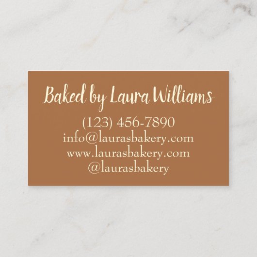 Apple Turnover Pastry gebak van bakkerij Baker Foo Visitekaartje (Achterkant)