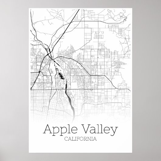 Apple Valley Map - California - City Map Poster (Voorkant)