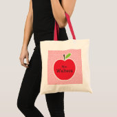 Apple van de gepersonaliseerde leraar tote bag (Voorkant (product))