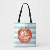 Apple van de leraar | Aangepaste naam Tote Bag (Voorkant)