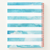 Apple van de leraar op blauwe Waterverf stapes Notitieboek (Achterkant)