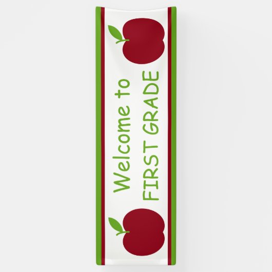 Apple van de rode en groene leraar op maat spandoek (Verticaal)