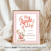 Apple van Eye Beer Pink Gingham Welkom Baby shower Poster