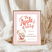 Apple van Eye Beer Pink Gingham Welkom Baby shower Poster