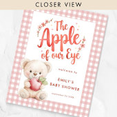 Apple van Eye Beer Pink Gingham Welkom Baby shower Poster