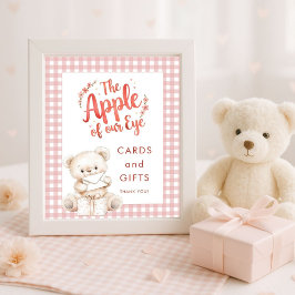 Apple van Eye Gingham Baby shower Kaarten en gesch Poster