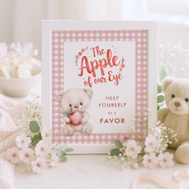 Apple van Eye Gingham Baby shower voorkeursbord Poster