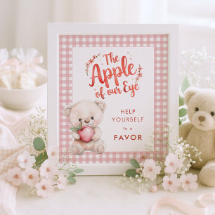Apple van Eye Gingham Baby shower voorkeursbord Poster