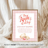 Apple van Eye Gingham Midnight Diaper Baby shower Poster