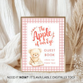 Apple van Eye Gingham Sign Guest Book Baby shower Poster