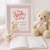 Apple van Eye Gingham Sign Guest Book Baby shower Poster