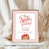 Apple van Eye Guess Hoeveel Gingham Baby shower Poster