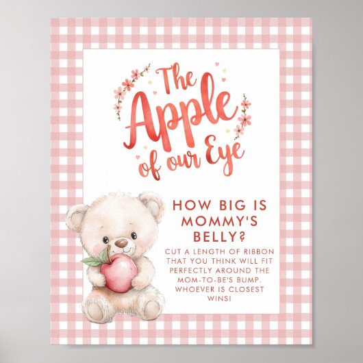 Apple van Eye Hoe Big Moms Belly Game Baby shower Poster (Voorkant)