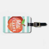 Apple van leraar | Aangepaste naam Bagagelabel (Voorkant horizontaal)