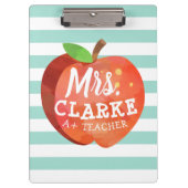 Apple van leraar | Aangepaste naam Klembord (Voorkant)