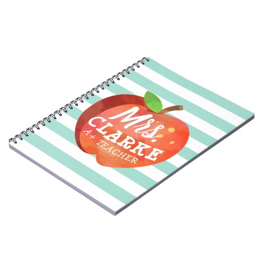 Apple van leraar | Aangepaste naam Notitieboek (Linkerzijde)