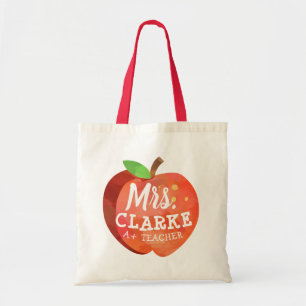 Apple van leraar Aangepaste naam Tote Bag