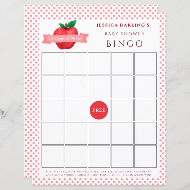 Apple van mijn herfst | baby shower zomerthema (Voorkant / Achterkant)