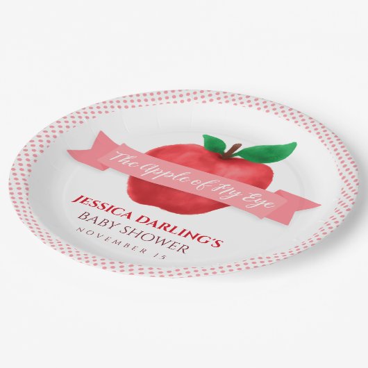 Apple van mijn herfst | baby shower zomerthema papieren bordje (Gekanteld)