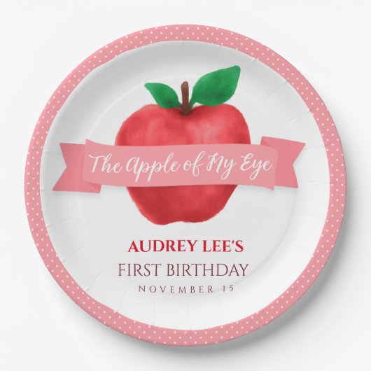 Apple van mijn herfst | verjaardagscampagne zomert papieren bordje (Voorkant)