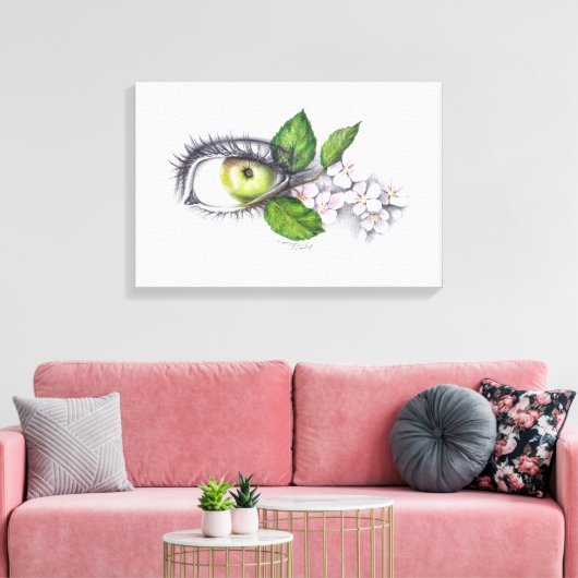 Apple van mijn oog Surreal-tekenkunst Canvas Afdruk (Insitu (Woonkamer))