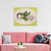 Apple van mijn oog Surreal tekenkunst Groen Canvas Afdruk (Insitu (Woonkamer))