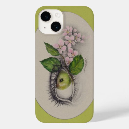 Apple van mijn oog Surreal tekenkunst Groen Case-Mate iPhone Case (Achterkant)