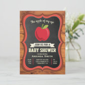 Apple van mijn Ooguitnodiging voor Baby shower Kaart (Staand voorkant)
