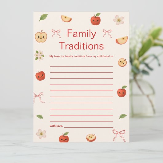 Apple van My Eye Baby shower Family Traditions Kaa Kaart (Staand voorkant)