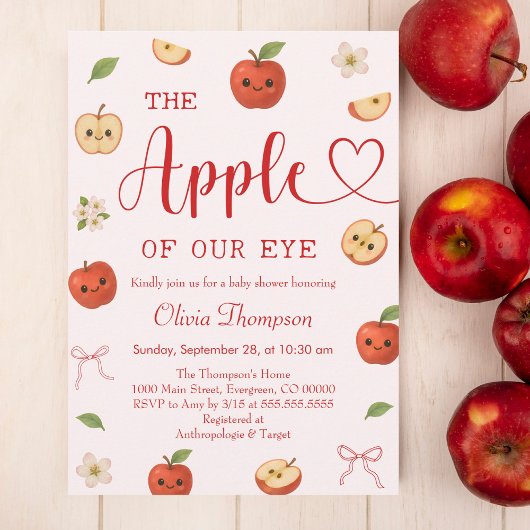 Apple van My Eye Baby shower Invitation Kaart