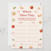 Apple van My Eye Baby shower waar waren ze spel Kaart (Voorkant)