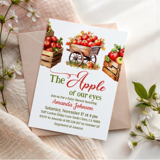 Apple van My Eye Herfst Market Basket Baby shower Kaart