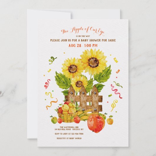 Apple van ons Baby shower Kaart (Voorkant)