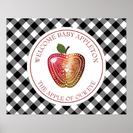 Apple van ons Baby shower van de oogboomgaard Poster