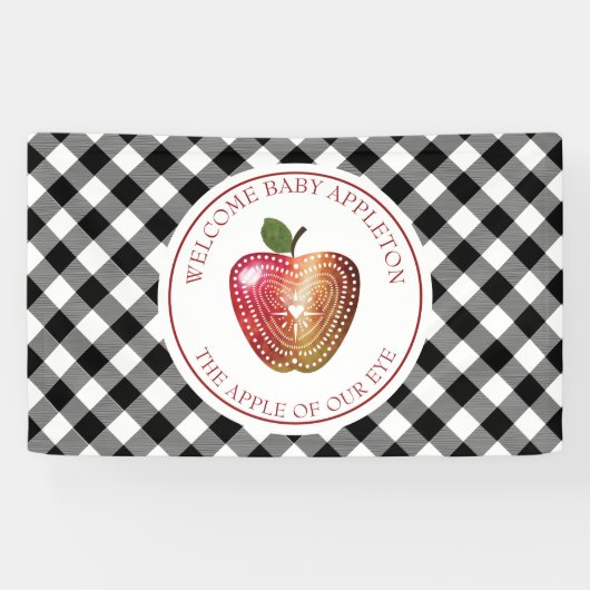 Apple van ons Baby shower van de oogboomgaard Spandoek (Horizontaal)
