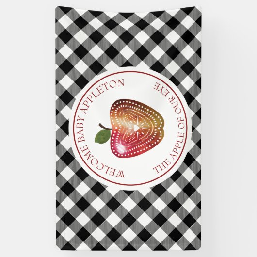 Apple van ons Baby shower van de oogboomgaard Spandoek (Verticaal)