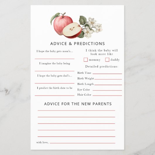 Apple van ons Eye Baby shower advies en voorspelli Flyer (Voorkant)
