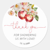 Apple van ons Eye Baby shower Dank u Ronde Sticker (Voorkant)