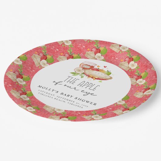 Apple van ons Eye Baby shower papier Papieren Bordje (Gekanteld)